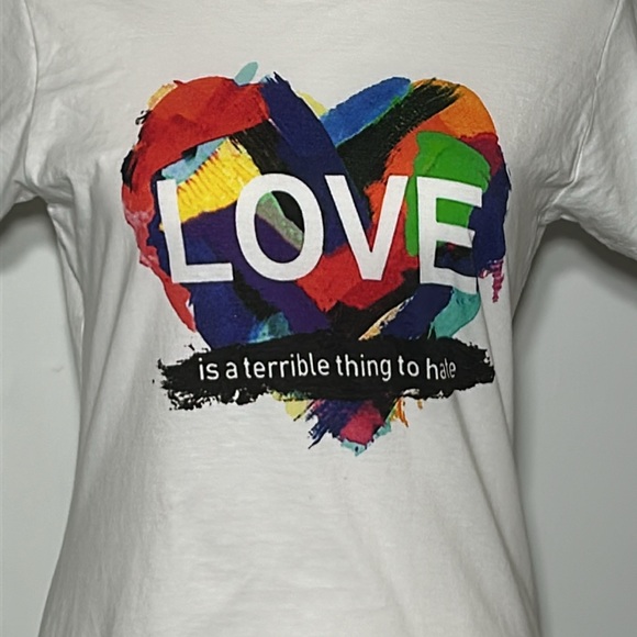 Love is a terrible thing to hate T-shirt nwot - Picture 2 of 5